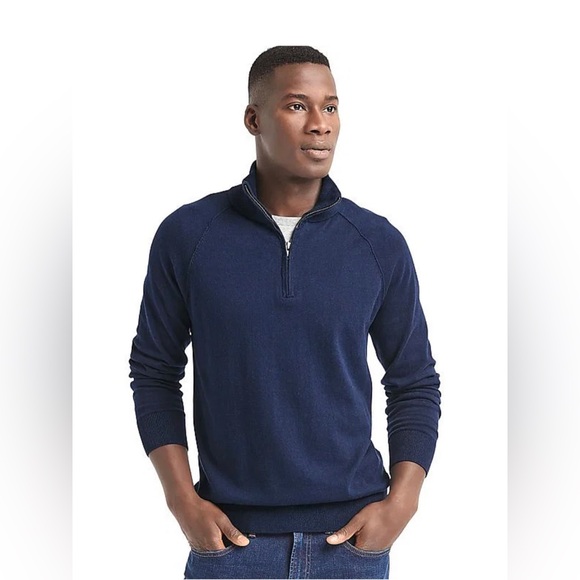 Men’s Gap navy blue quarter zip sweater. 100% cotton! - Picture 1 of 4